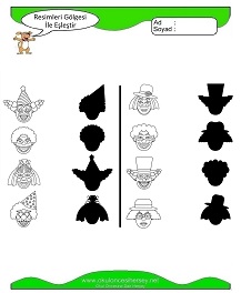 Gölgesi İle Eşleştir Çalışma Sayfaları